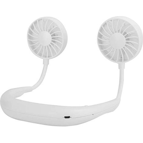 Portable neck fan, USB rechargeable portable fan, mini neck fan, small fan - white (1/5)