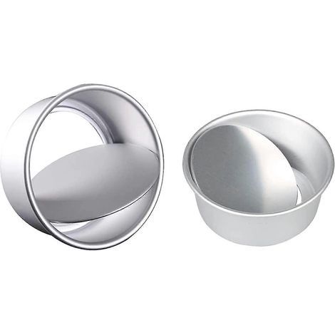 Moule à gâteau rond, moules à gâteaux ronds antiadhésifs, lot de 2, 15 cm et 20 cm, argent (1/5)