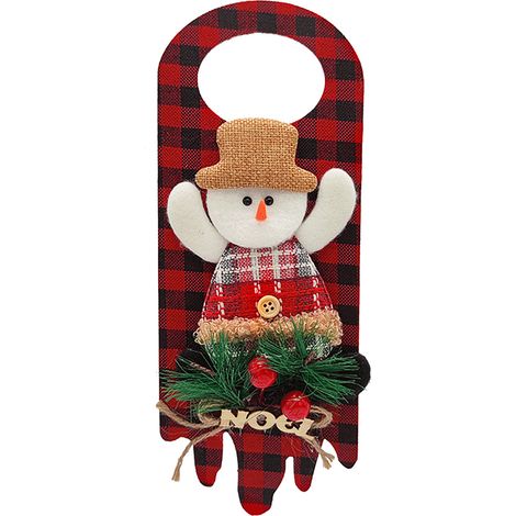 Panneau de Porte en Tissu Non-Tissé avec Bonhomme de Neige, Décoration Festive pour Maison et Commerce (1/3)