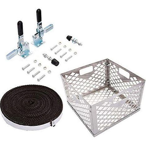 Accessoire de modification pour rôtissoire en acier inoxydable, anneaux de coussin de foyer et verrouillage (1/4)