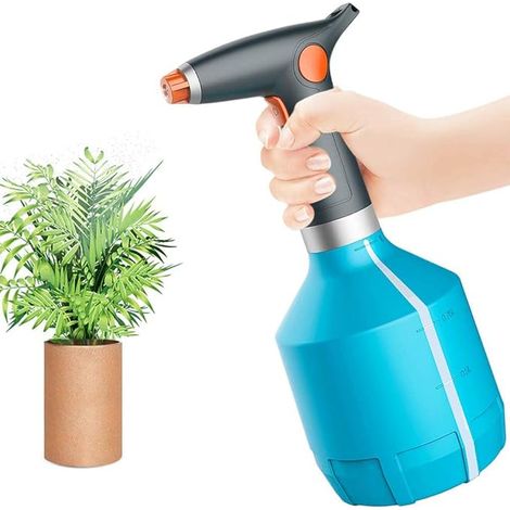 Elektrische Gießkanne, elektrische Sprühflasche für Pflanzen im Innen- und Außenbereich, automatische Pflanzenbewässerung, 1000 ml (blau).