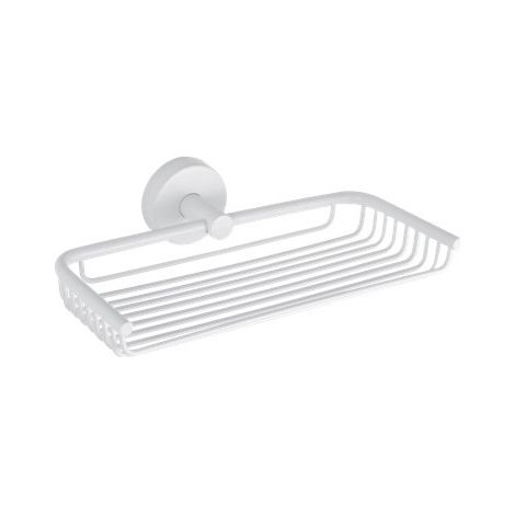 Portaoggetti doccia a griglia in acciaio inox bianco opaco 23cm  MIRA-B kamalu