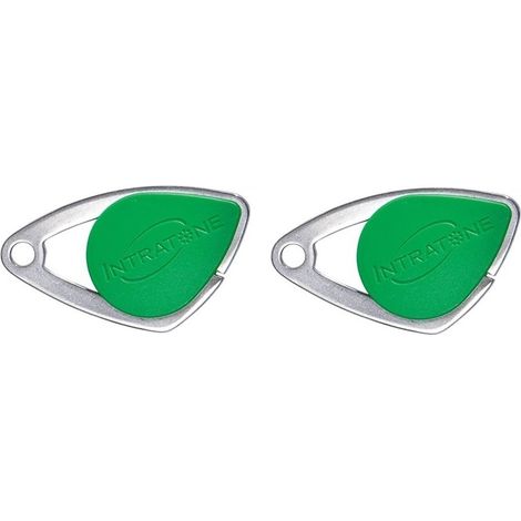 INTRATONE - Lot de 2 Badges mifare de Proximité Intratone vert 08-0106 - Sécurisé RFID Étanche IP68 Accès Contrôlé pour Copropriétés et Immeubles Programmation par Syndic uniquement