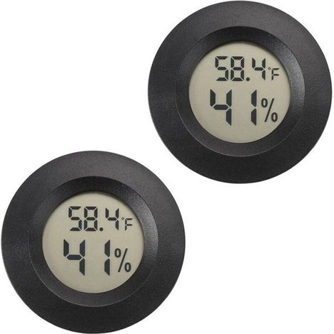 Mini thermomètre hygromètre numérique, lot 2, moniteur intérieur/extérieur pour reptiles, caves, serres, jardins, °F/°C (1/4)
