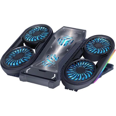 Refroidisseur magnétique pour ordinateur portable, base de refroidissement alimentée par USB, 6 ventilateurs silencieux, compatible avec la plupart des ordinateurs portables (1/5)