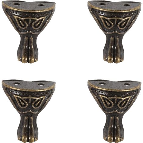 FLEXMAN Lot de 4 pieds boîte en laiton antique, alliage zinc (1/5)