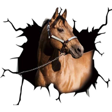 1 Sticker électrostatique, Tête de cheval, Design créatif, Matériau imperméable, Surface lisse, Vitres voiture maison (1/5)