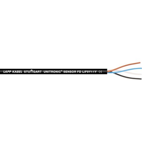 10 Meter Lapp 7038865 Unitronic Sensorleitung FD Lif9Y11Y 4x0,34 mm² I hochflexible Schleppkettenleitung I UV-beständiges Datenkabel für Schleppkette I PUR-Kabel 4 adrig l UL- Zertifizierung I Schwarz