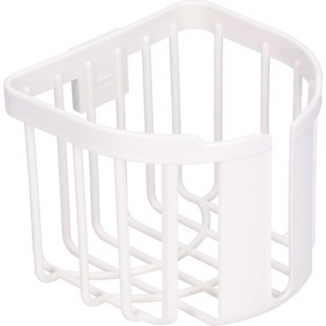 Porta carta igienica, porta fazzoletti multifunzionale da parete senza foratura. Portaoggetti per bagno, WC e cucina (bianco).
