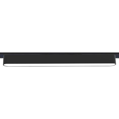 Foco carril SNOW SLIM 378mm 48V, 18W, 90º, negro, Blanco cálido