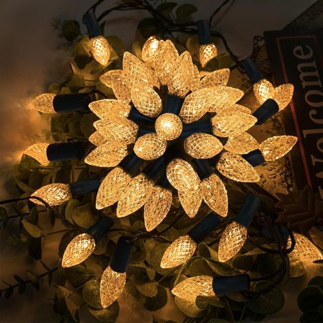 Guirlande Lumineuse LED 5m à Piles, Lumière de Noël Rétro Fraise, 50 LEDs pour Intérieur (Piles non incluses) [Classe énergétique A++] (1/5)