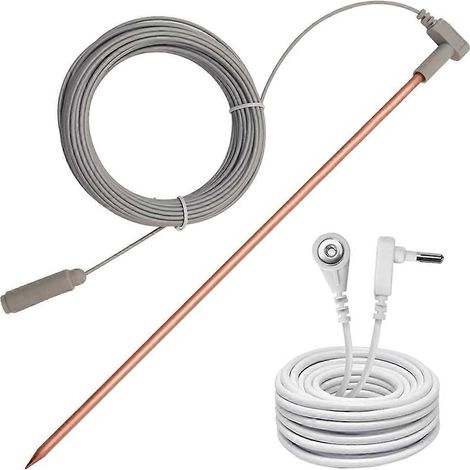 Tige de mise à la terre en cuivre avec cordon de mise à la terre femelle de 12 m, kit de tige de mise à la terre portable, idéal pour les appareils mis à la terre. (1/5)