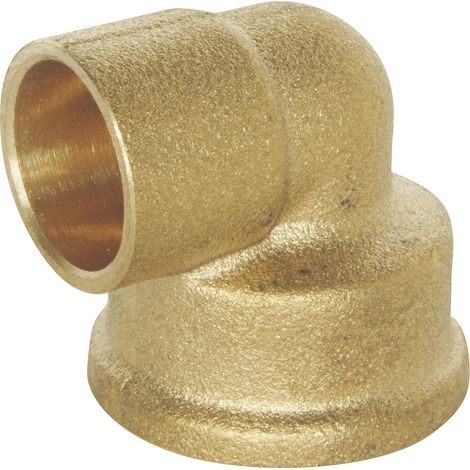 Coude laiton à souder - Femelle 15/21 - Pour tube cuivre Ø14 - Sachet 2 pièces