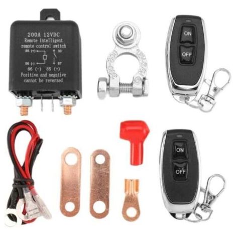 Interrupteur de DéConnexion Batterie à Distance, TéLéCommande Sans Fil, Double 12V 200A (1/4)