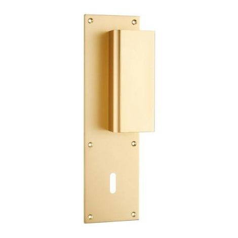 Vachette – Poignée de porte d'entrée aileron 250x70mm – Réversible gauche/droite – Finition argent – 6 trous percée fraisée (1/2)