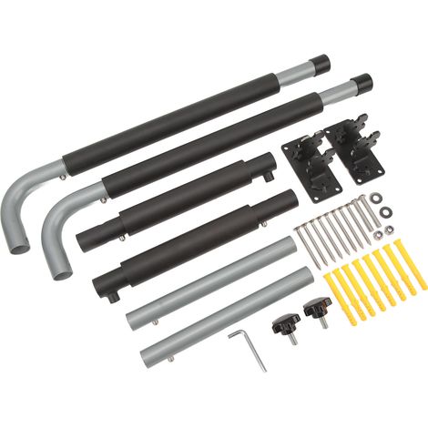 Support mural pliable et télescopique pour coffre de toit de voiture, supportant une charge de 50 kg, avec crochets de rangement pour kayak, canoë et planche de surf. (1/5)