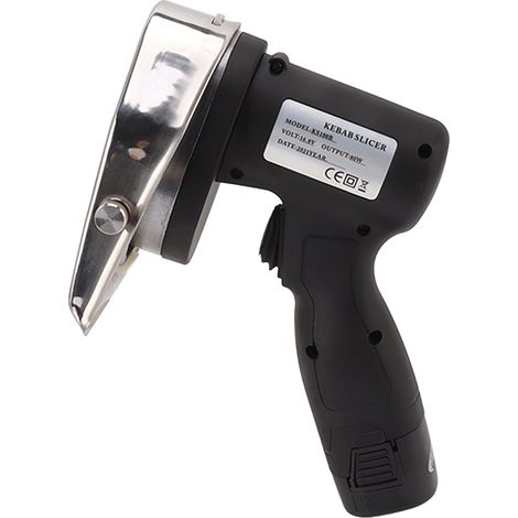 Couteau à kebab électrique, lame amovible en acier inoxydable, épaisseur de coupe de 0 à 8 mm, sans fil, prise 100-240 V (prise américaine). (1/5)