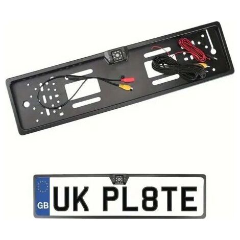 Green Mobility-Caméra de recul 12V avec 8 LED, capteur de stationnement Parktronic, support de plaque d'immatriculation européen et universel, accessoire auto (1/4)