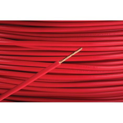 Fil électrique RS PRO 2491X, 32 1 mm² 17 AWG Non blindé, 500 V, PVC Rouge, 100m ( Prix pour Bobine de 100 Mètres )