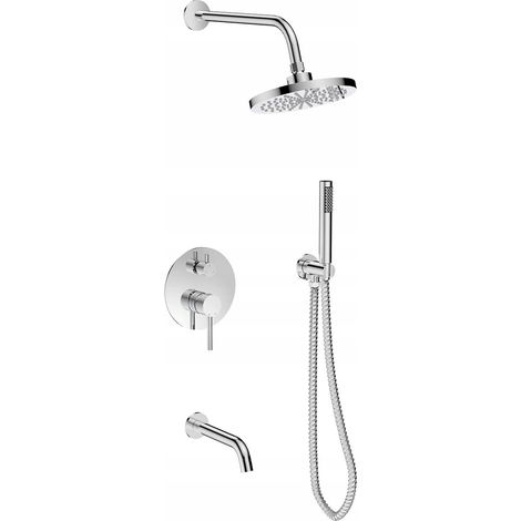Conjunto de bañera y ducha empotrable Besco VEO cromado (1/2)