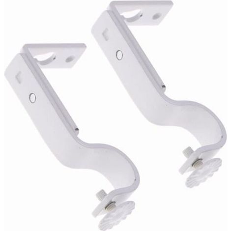 Accessori per tende: staffa per asta per tende, staffa per monorotaia (per aste per tende da 18-22 mm), coppia bianca.