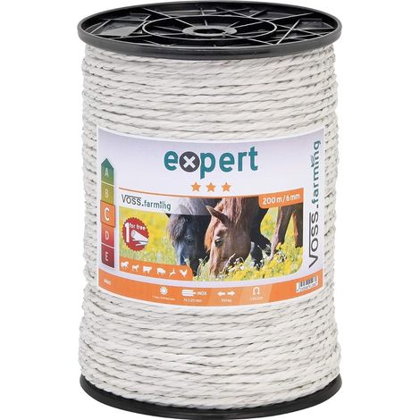 200m corde de clôture électrique 6 mm conducteur 7 x 0,20 mm acier inox (1/5)