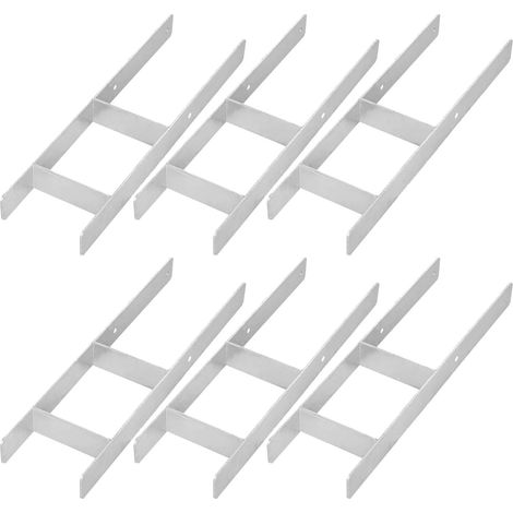 KOTARBAU® Kotarbau® Support de Poteau À Sceller - Support Poteau Bois en H 160x600 mm Lot de 6 - Pied de Poteau - Ancre Poteau Bois - Ancrage Poteau - Platine Poteau Bois - Acier Galvanisé - Argent (1/5)