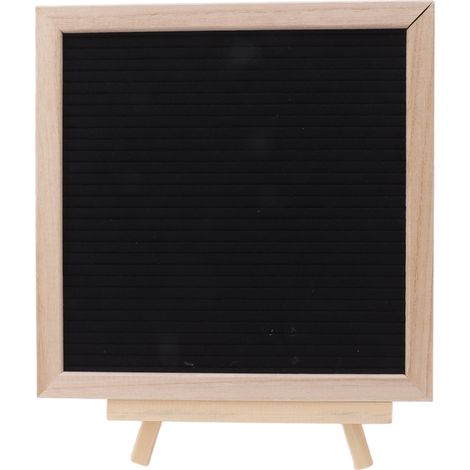 Tableau à lettres en feutrine, tableau en bois avec 340 lettres remplaçables, tableau mémo en feutrine avec support, ciseaux et sac en tissu (1/5)