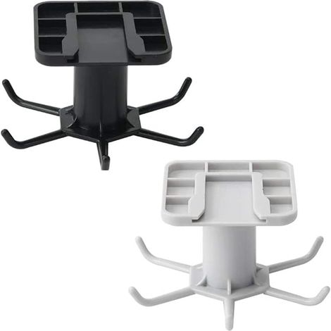Soporte para utensilios de cocina de 2 piezas, estante de cocina autoadhesivo, soporte para utensilios de cocina giratorio de 360°, soporte para utensilios de cocina de 6 ganchos, para cocina, baño y  (1/5)