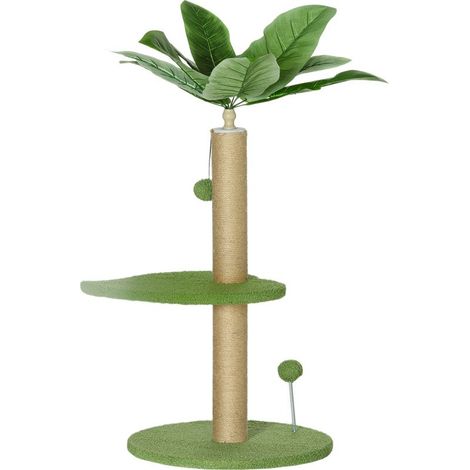 Arbre à chat arbre à grimper pour chat hauteur 83 cm avec griffoir en jute, balles jouets, plates-formes en peluche (1/5)