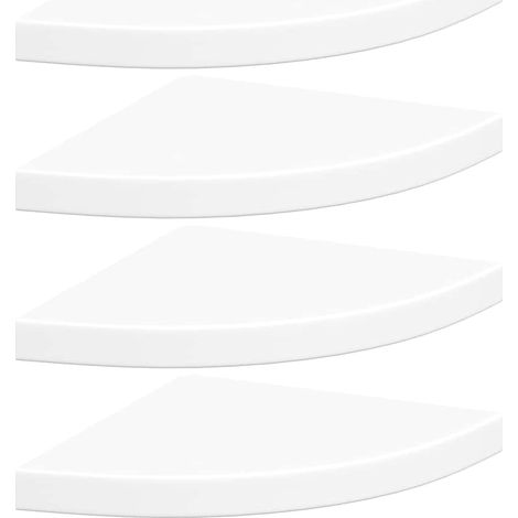Maison Exclusive - Eck-Schweberegale 4 Stk. Weiß 35x35x3,8 cm MDF (1/5)