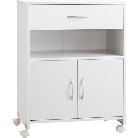 Mobile Porta Stampante 60x39x80 cm con Ruote Bianco (1/5)