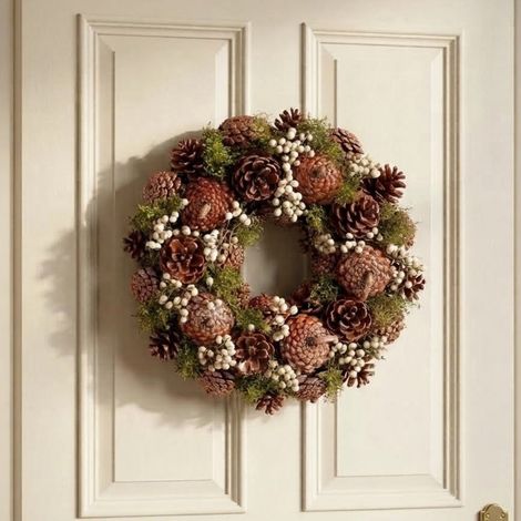 Autumnal Colour Cone Door Wreath (1/2)