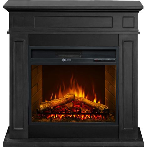 Cheminée Électrique Sur Pied Jefferson En Bois Noir L 89,5Xh 90,5Xp 28 (1/5)