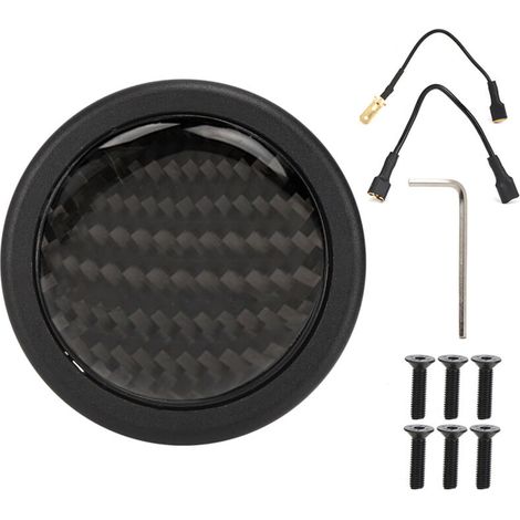 Ensemble de boutons de klaxon en fibre de carbone avec 6 boulons pour volant Sparco - Pièces modifiées pour voiture-AquaForge (1/5)