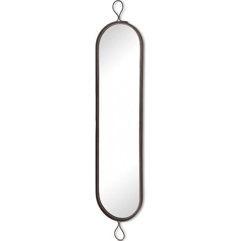 Miroir de Jardin Ovale Rustique en métal Vert 155 x 31 cm (1/5)
