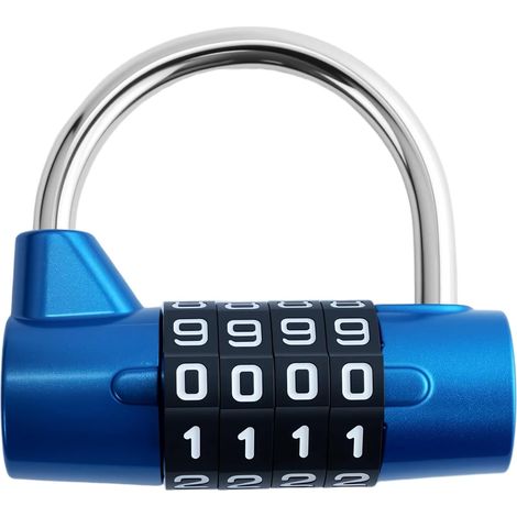 1 cadenas à combinaison réinitialisable à 4 chiffres - En métal et acier plaqué - Transparent et robuste - Pour boîte à outils, école (1/5)