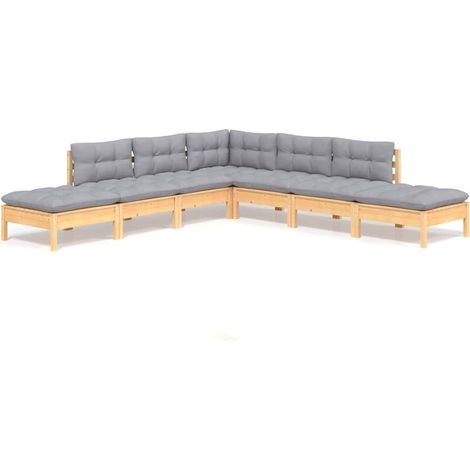 Maison Exclusive - Juego de muebles de jardín 7 pzas y cojines ma (1/5)