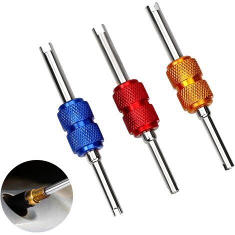 Démonte Obus de Valve,Demonte Valve Pneu Outil,Démonte Obus Valve,Démonte Obus Valve,Demonte Valve Pneu Double Tête, Outils de Reparation de Valve des Pneus pour Dépose de Valve de Pneu, 3PCS (1/5)