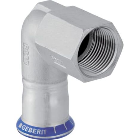 Geberit Mapress acero inoxidable Codo de transición 90° con rosca hembra (sin LABS), DN 15, 83804