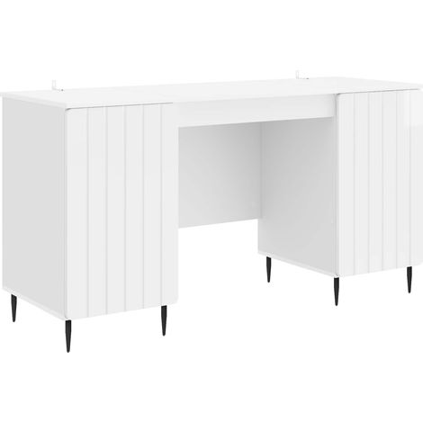 vidaXL Scrivania Bianco Lucido 142,5 x 50 x 75 cm Legno ingegnerizzato