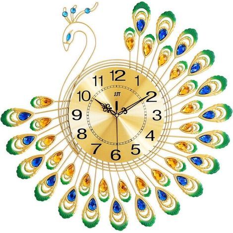 Garden FutureGrande Horloge Murale de Salon 15 Pouces (38cm) - Fonctionne sur Piles - Silencieuse (Sans Tic-Tac) - Décoration
