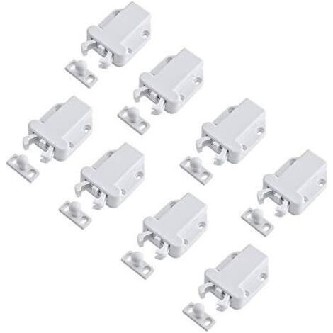 FENOPLASTICARouleau Loquetaux Push to Open Fermeture pour Placard Meubles Porte Armoire Loquet Tactile Blanc (8 Pcs) - (1/5)