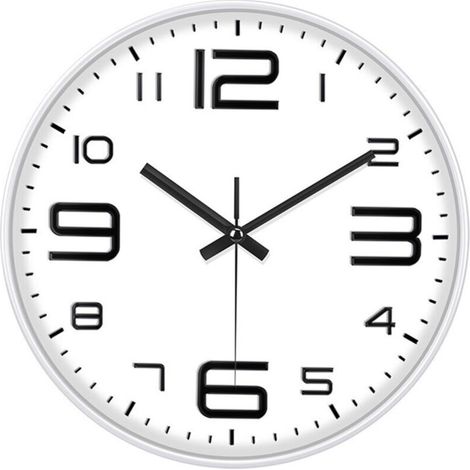 Horloge Ronde 30cm Moderne et Silencieuse - Fonctionne sur Piles à Quartz - Design Décoratif pour Toutes les Pièces de la Maison ou du Bureau