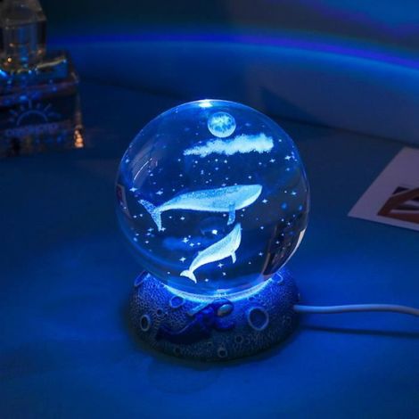 Objet décoratif - - Boule de cristal - Changement de couleur - LED - Blanc