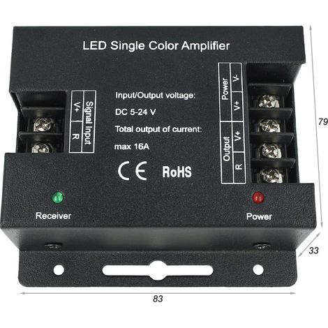 Amplificatore PWM High Speed Power Amplifier Per Striscia Bobina Led 5V 12V 24V 16A Mono Colore 1 Canale AP101 (1/3)