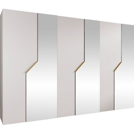 Armario Hartford 599, Blanco, 202x300x52cm, Puertas de armario: Con bisagras, Número de estantes: 0 (1/5)