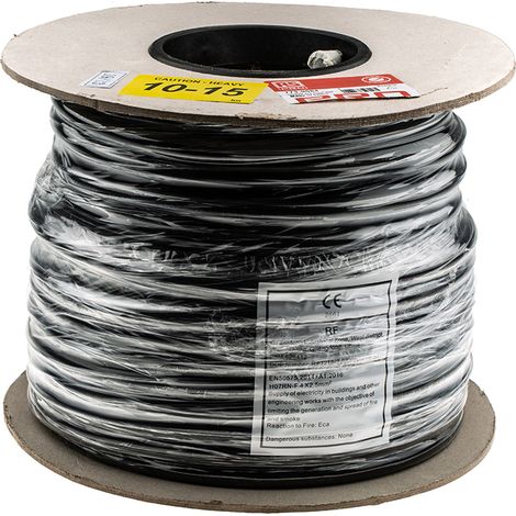 Rs Pro – Câble électrique d'alimentation 4G2,5 mm² – Gaine CPE noir – Retardant à la flamme – Longueur 50m – Courant 25A – Tension 450/750V (1/4)