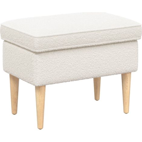 Hocker Creme 55 x 35 x 41 cm Bouclé vidaXL