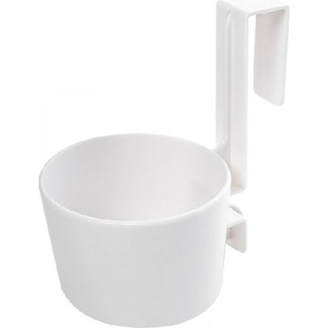 Support pour sèche-cheveux à suspendre au-dessus d'un meuble, pour salle de bain principale, meuble-lavabo, 13 x 9,5 x 6 cm - Blanc (1/5)